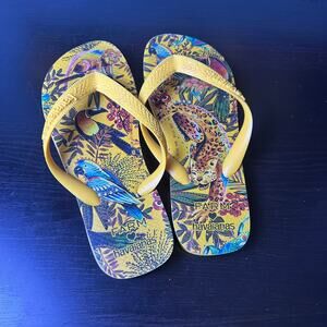 Farm Rio X Havaianas Flip Flop Sandals Tropical Yellow Beach Spring Summer 6